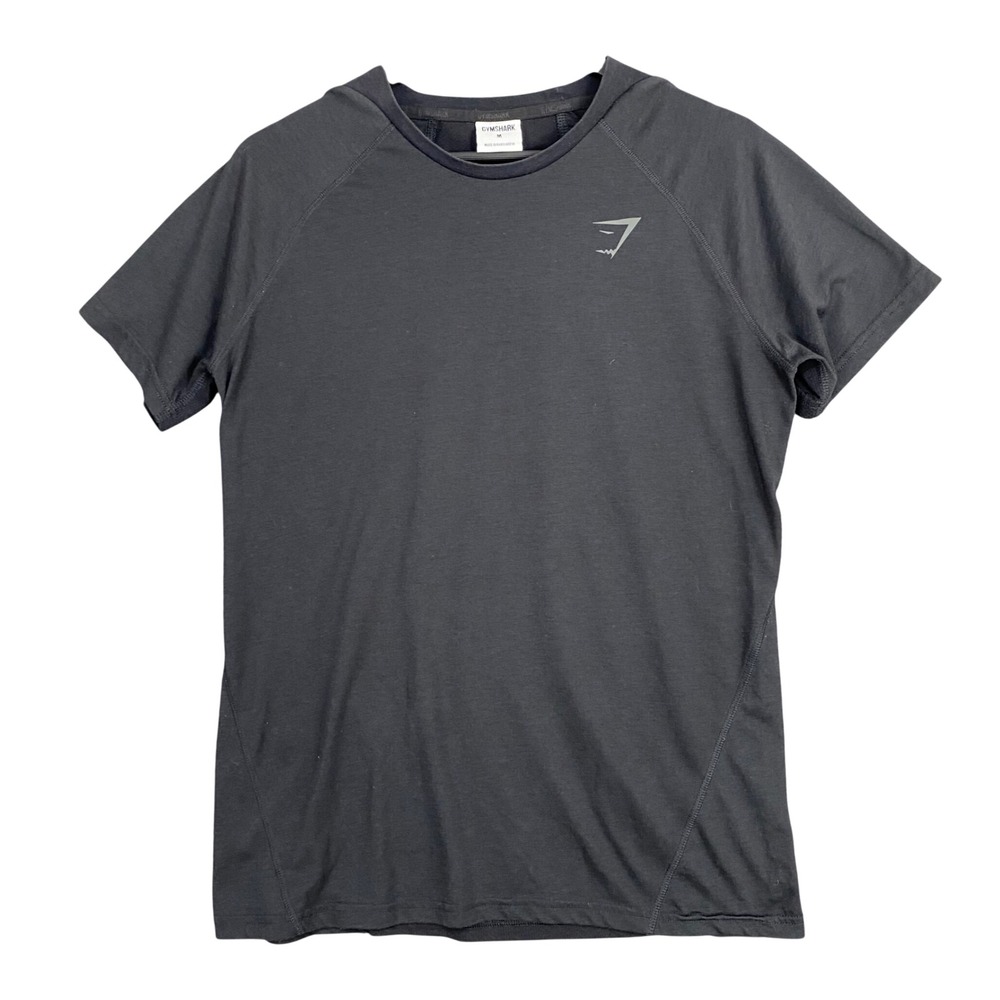 Gymshark T-Shirt Mens M A1A4V Black Short Sleeve Mesh Panel Performance Training